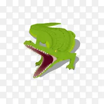 蜂蜜岛沼泽鳄鱼夹艺术-绿色卡通鳄鱼