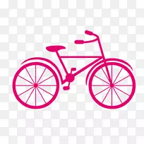 t恤自行车现货插图马戏团插图-粉红女孩自行车部简单卡通