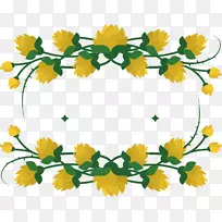 花卉设计黄色剪贴画-黄色菊花标题装饰盒