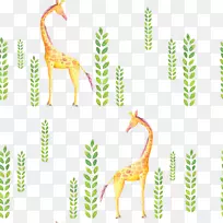 北方长颈鹿纺织卡通剪贴画卡通长颈鹿