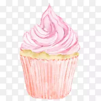 冰淇淋蛋糕纸杯蛋糕棉花糖奶油粉红冰淇淋