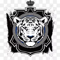 t恤孟加拉虎冠标志-虎徽