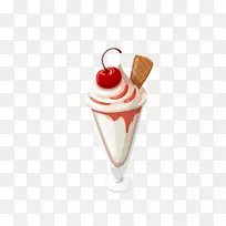 冰淇淋锥奶昔圣代冰淇淋卡通