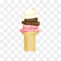 那不勒斯冰淇淋筒忘了彩色冰淇淋