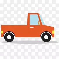 卡通车汽车设计汽车-卡通可爱的橙色小卡车