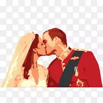 克拉伦斯宫威廉王子和凯瑟琳米德尔顿的婚礼免费英国皇室-接吻