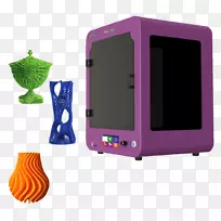 3D打印3 Doodler打印机3D计算机图形-3D打印机型号紫色