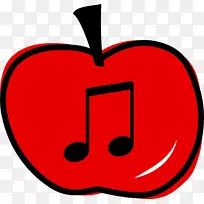 音乐音符苹果八音符剪贴画-苹果音符