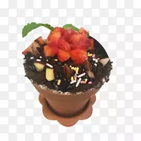 草莓冰淇淋巧克力冰淇淋圣代草莓可可冰淇淋