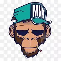 t恤大猩猩连帽衫猴子艺术吸烟坏猴子