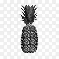海报-黑白凤梨-黑白菠萝