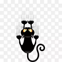 黑猫小猫卡通剪辑艺术小猫
