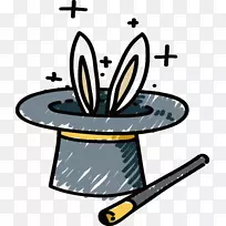 帽子魔术兔卡通-魔术帽子