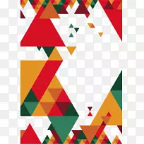 圣诞传单海报-彩色三角