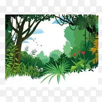 热带和亚热带潮湿阔叶林海报-森林，海报背景，雨林，森林