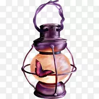 灯笼-蝴蝶和油灯