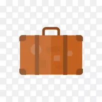 手提箱土坯插画橙色手提箱