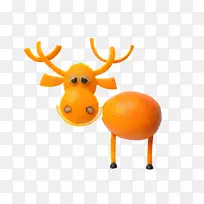 柑桔驯鹿水果-创造性的桔子鹿