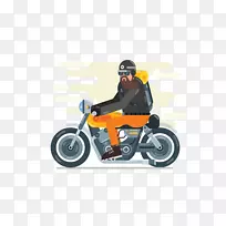 摩托车动画设计师运动图形.摩托车旅行者