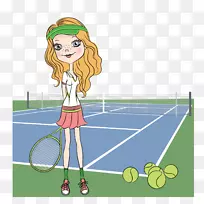 网球中心球拍夹艺术-打排球女排