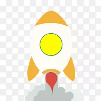 飞行火箭动画剪辑艺术-h5创意卡通火箭