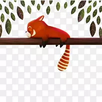 大熊猫画图-浣熊