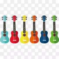 四弦琴绘图夹艺术彩色吉他