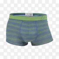 拳击手短裤卡尔文克莱因-卡尔文克莱因内裤蓝色绿色腰带前面