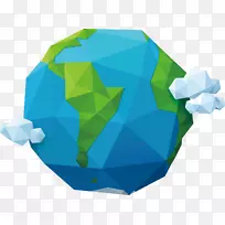 地球软件地理信息系统数据.手绘卡通地球