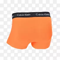 泳裤，短裤，卡尔文·克莱因内裤-橙色黑带，在卡尔文·克莱因内裤的背面
