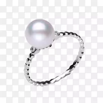 珍珠戒指翡翠钻石彩色魅力珍珠海水环