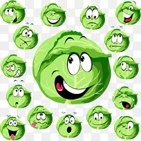 卷心菜卡通免版税插图-卡通绿色卷心菜