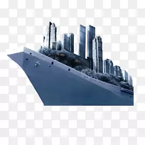 海报下载诺亚方舟创意-船舶上的建筑物装饰