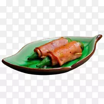 熏肉卷，烟熏三文鱼，秋葵-美味的培根卷
