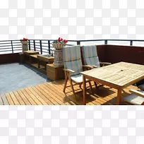 阳台甲板建筑-物业阳台休闲休息室材料
