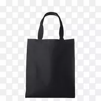 手提包，可重复使用的购物袋-黑色帆布购物袋