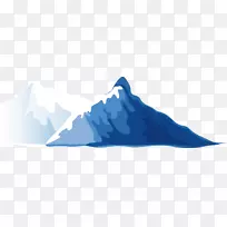 冰山卡通土坯插图-蓝色卡通冰山