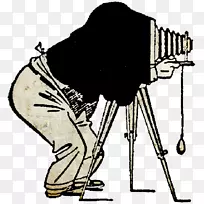 摄影视觉艺术相机捕捉一位摄影师-手绘摄影师的材料，以避免拉。