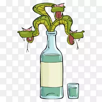 蛇画夹艺术-蛇瓶
