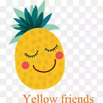 水果土坯插画图标-手绘菠萝