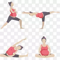 瑜伽怀孕运动妇女-载体怀孕母亲瑜伽
