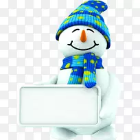 雪人圣诞派对站摄影免费冬季可爱的蓝色雪人拉料
