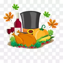 感恩节晚餐火鸡剪贴画-感恩节晚餐