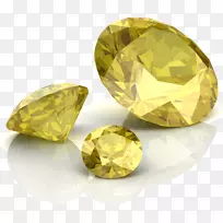 黄玉钻石宝石蓝宝石-一颗金光的钻石