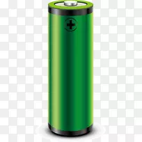 电池电极图标-绿色卡通电池图