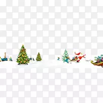 圣诞老人圣诞树装饰驯鹿圣诞树背景材料在雪地上