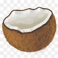 椰奶.用手绘制的椰子图