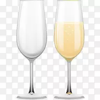 香槟酒鸡尾酒酒杯香槟酒杯涂上两杯香槟酒杯