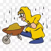 绘图雨水纸动画摄影.卡通雨场工作