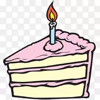 蛋糕绘图夹艺术.带蜡烛的粉红蛋糕